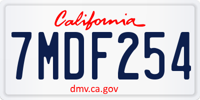CA license plate 7MDF254
