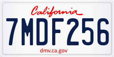 CA license plate 7MDF256