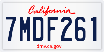 CA license plate 7MDF261