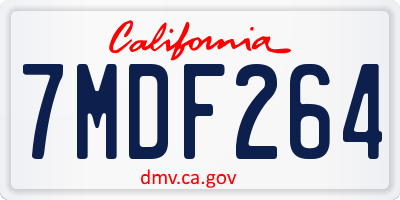 CA license plate 7MDF264