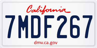 CA license plate 7MDF267