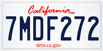 CA license plate 7MDF272