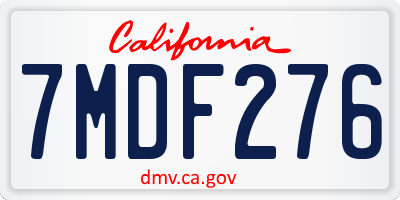 CA license plate 7MDF276