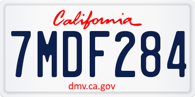 CA license plate 7MDF284