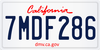 CA license plate 7MDF286