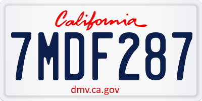 CA license plate 7MDF287