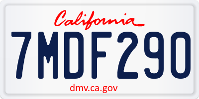 CA license plate 7MDF290