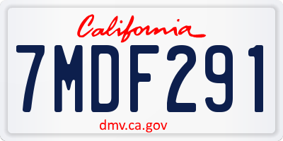 CA license plate 7MDF291