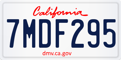 CA license plate 7MDF295