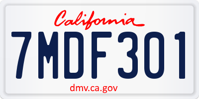 CA license plate 7MDF301
