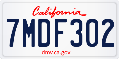 CA license plate 7MDF302