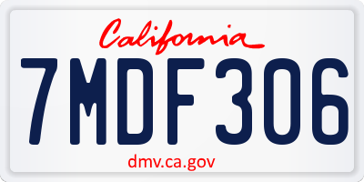 CA license plate 7MDF306