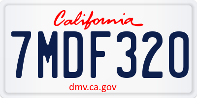 CA license plate 7MDF320