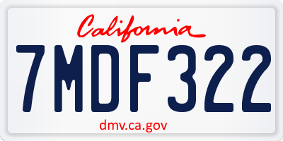 CA license plate 7MDF322