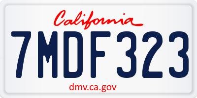 CA license plate 7MDF323