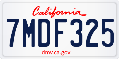 CA license plate 7MDF325