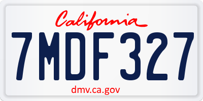 CA license plate 7MDF327