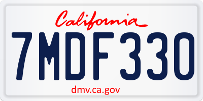 CA license plate 7MDF330