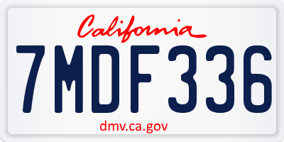 CA license plate 7MDF336