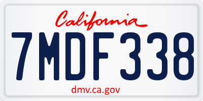 CA license plate 7MDF338