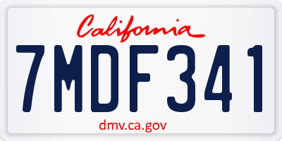 CA license plate 7MDF341