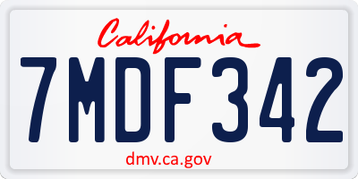 CA license plate 7MDF342