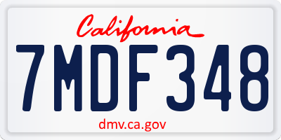 CA license plate 7MDF348