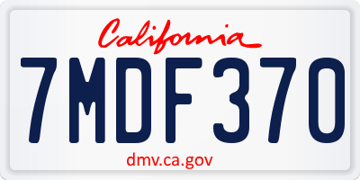 CA license plate 7MDF370