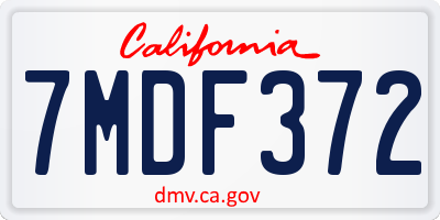 CA license plate 7MDF372