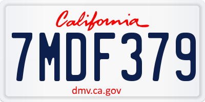 CA license plate 7MDF379