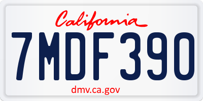 CA license plate 7MDF390