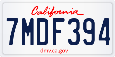 CA license plate 7MDF394