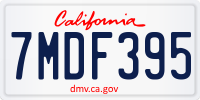 CA license plate 7MDF395