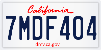 CA license plate 7MDF404