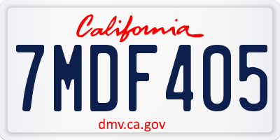 CA license plate 7MDF405