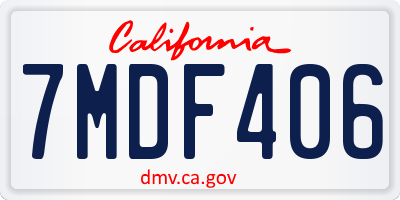 CA license plate 7MDF406