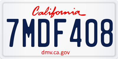 CA license plate 7MDF408