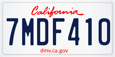 CA license plate 7MDF410