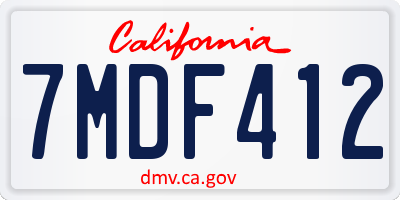 CA license plate 7MDF412