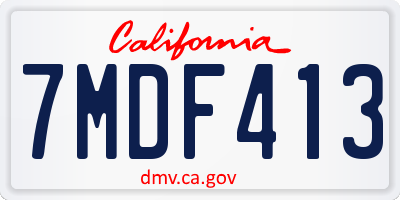 CA license plate 7MDF413