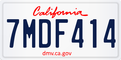 CA license plate 7MDF414