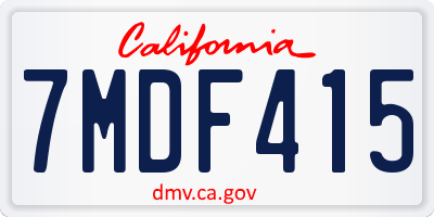 CA license plate 7MDF415