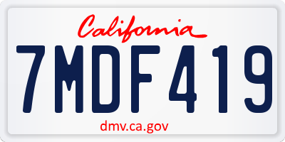 CA license plate 7MDF419