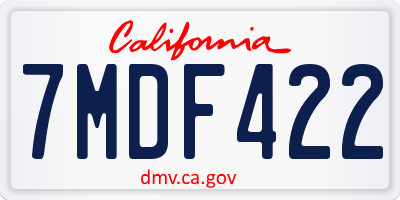 CA license plate 7MDF422