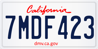 CA license plate 7MDF423