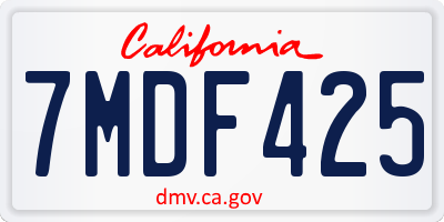 CA license plate 7MDF425