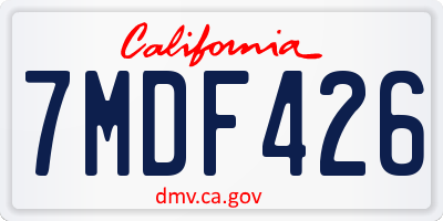 CA license plate 7MDF426