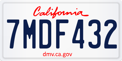 CA license plate 7MDF432