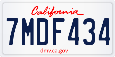 CA license plate 7MDF434