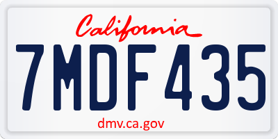 CA license plate 7MDF435